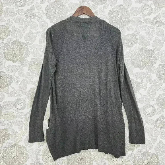 Olive & Oak Womens Charcoal Gray Open Front Cardigan Sweater Medium - Picture 2 of 6